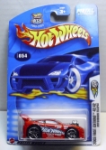 Mitsubishi Eclipse, Hot Wheels car, 2003 First Editions, bright red, Metal collection, carded.