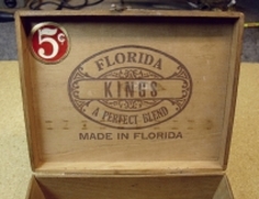 Florida Kings Spanish cedar, OLD wooden cigar box. SOLD
