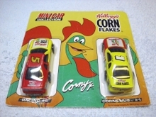 Kellogg's Corn Flakes Mini Car Collection, Terry Labonte # 5 and Cornelius # 1, 1996, NASCAR.